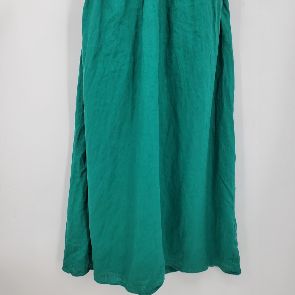 The Drop Women's Green 100% Linen Cutout Ring Detail Midi Dress XL Resort Lagen - Picture 15 of 16